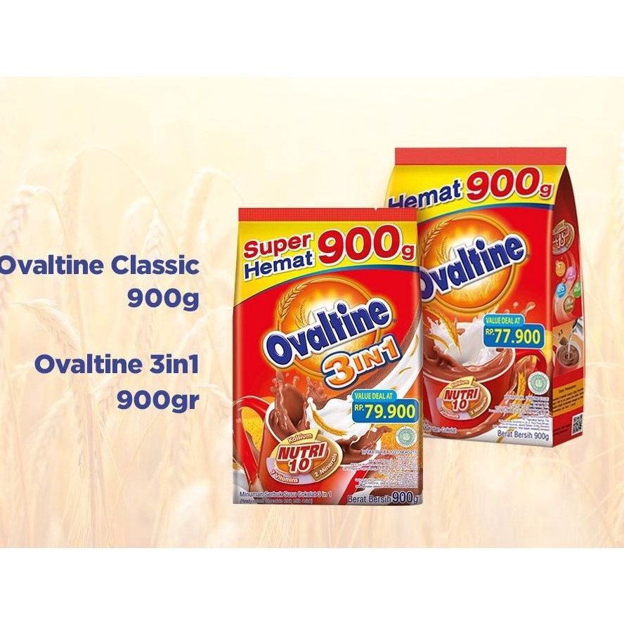 

R33ady St0ck (BPOM) EXP SEPTEMBER 2024 Ovaltine Classic 900gram/Ovaltine 900gr Clasic Coklat/Ovaltine 900 3in1 Susu Bubuk Cokelat/Ovaltine 990 3in1 900/900gr/900gram Promo Besar