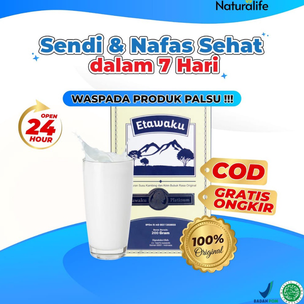 

64 [READY STOCK] ETAWAKU PLATINUM - Susu Kambing Etawa Asli Original Provit Krimer Bubuk Solusi Atasi Masalah Pernapasan Asma Kolesterol Tinggi Kalsium Rendah Lemak Rendah Gula Atasi Gangguan Tulang dan Sendi Osteoporosis Susu Kambing Kesehatan Plus 100