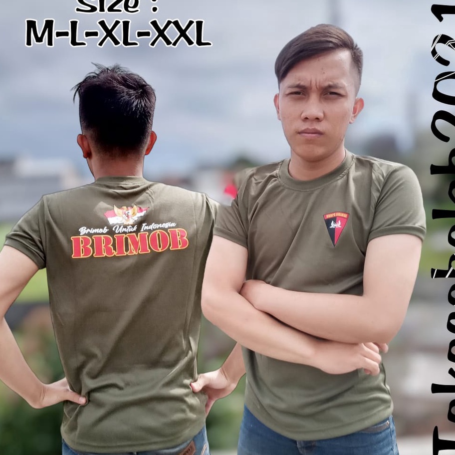 Diskon Gila-Gilaan: Hanya Hari Ini COD ( bayar di tempat ) Kaos Brimob Untuk Indonesia Hijau Army Terbaru 2022 - Baju Kaos Korps Brimob ㊘