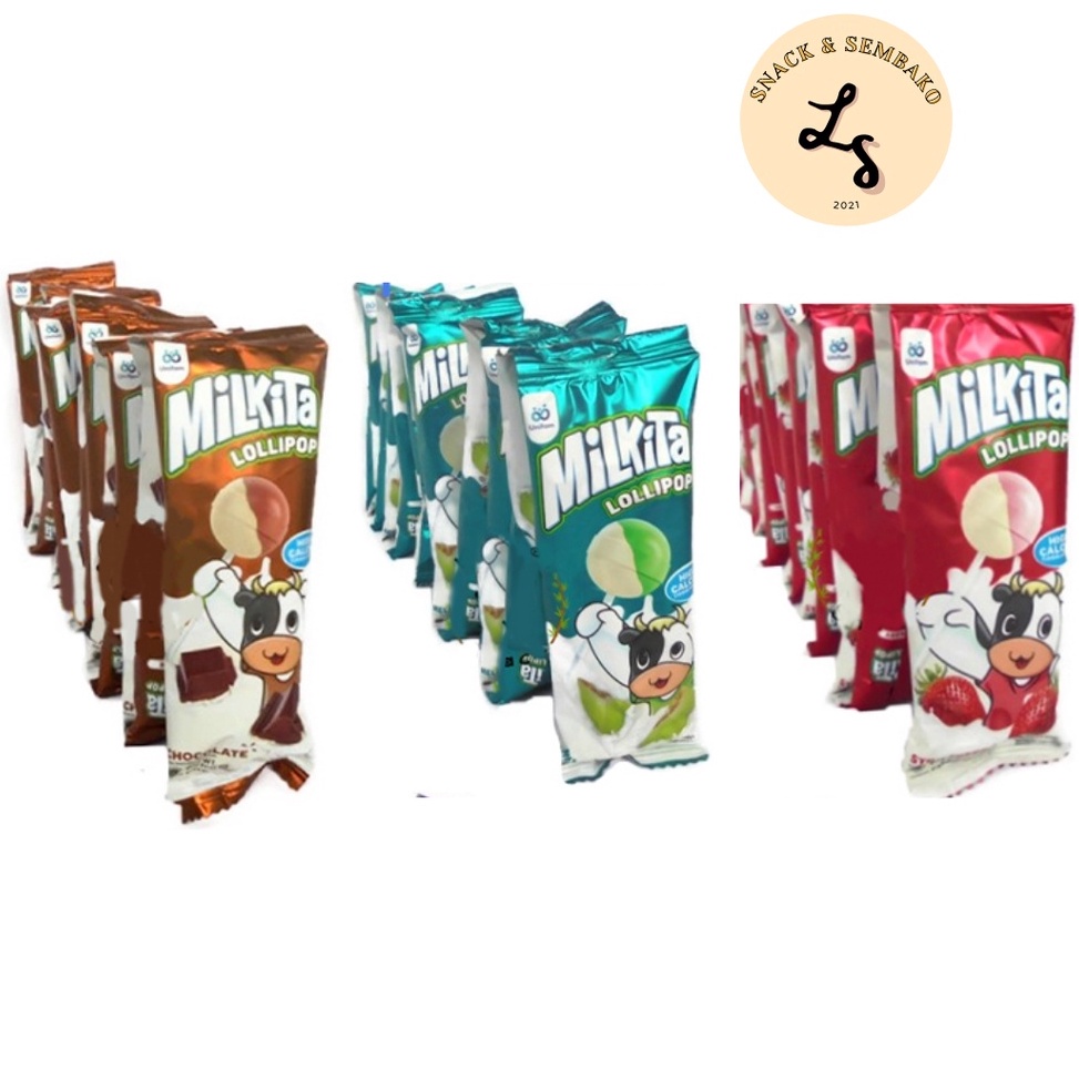 

[Produk KU88] Milkita Lollipop Assorted Hanger Ecer 1000 1 Bag 30pcs @9gr Rasa Mix 44
