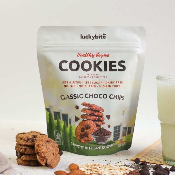 

R3adyst0ck Vegan Cookies (100gr) - Less Gluten & Healthy - LUCKYBITE [154]