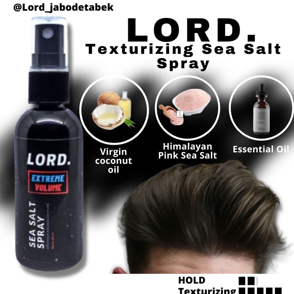 9APJI LORD Hair Sea Salt Spray Texturizing 60ml Ekstrak Essential Oil dan Aloe Vera Strong Hold dan 