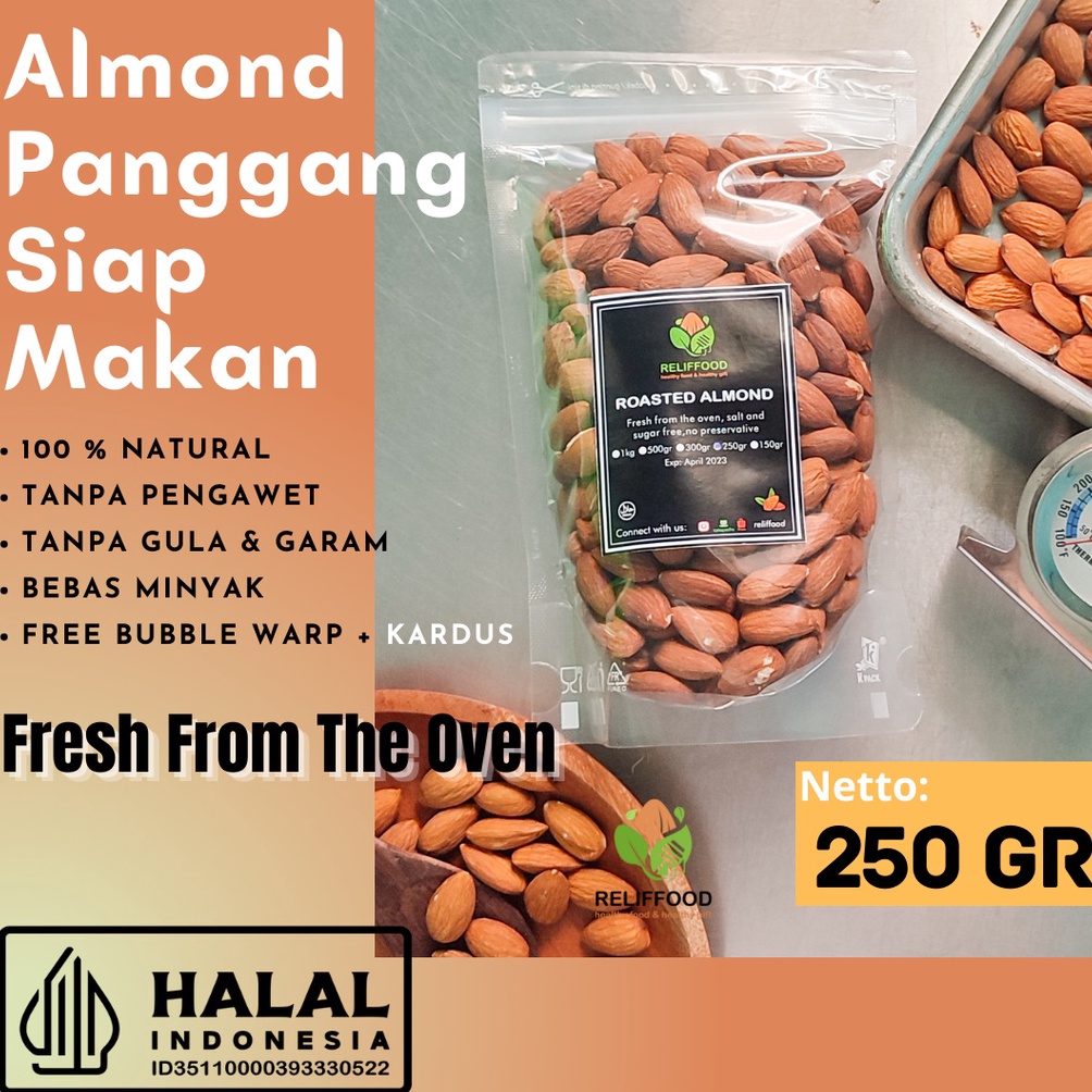 

[✥X85(] ROASTED ALMOND - KACANG ALMOND PANGGANG KUPAS 250 GRAM Impor Terbaru