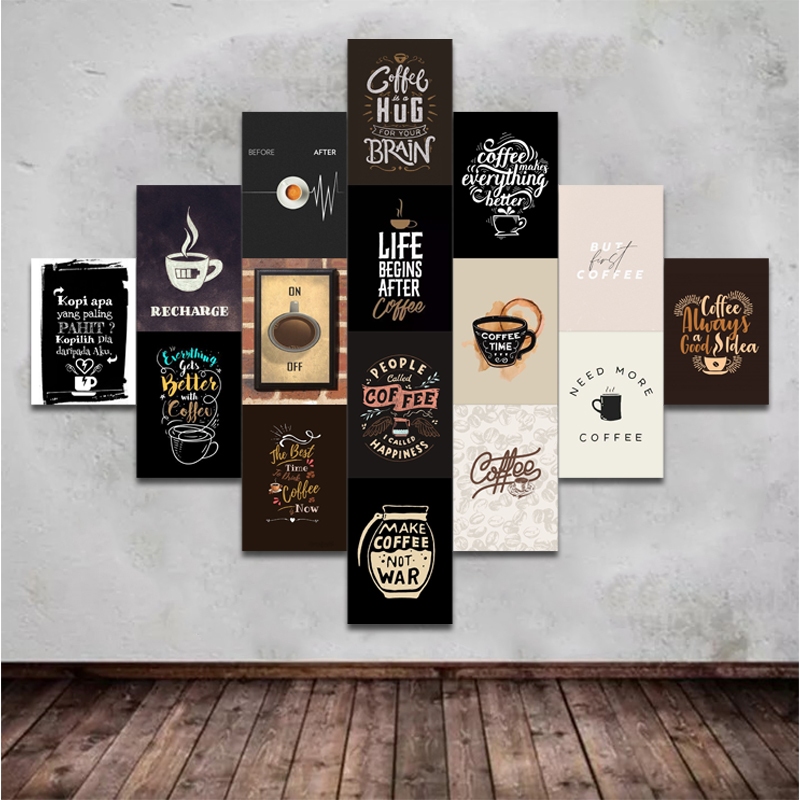 (isi 16pcs) poster dinding kamar aesthetic coffee design - poster aesthetic | SC22 |