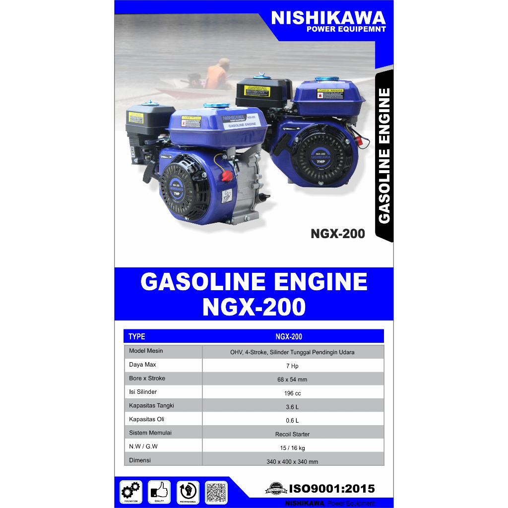 Engine Gasoline Nishikawa NGX 200 Penggerak 7HP