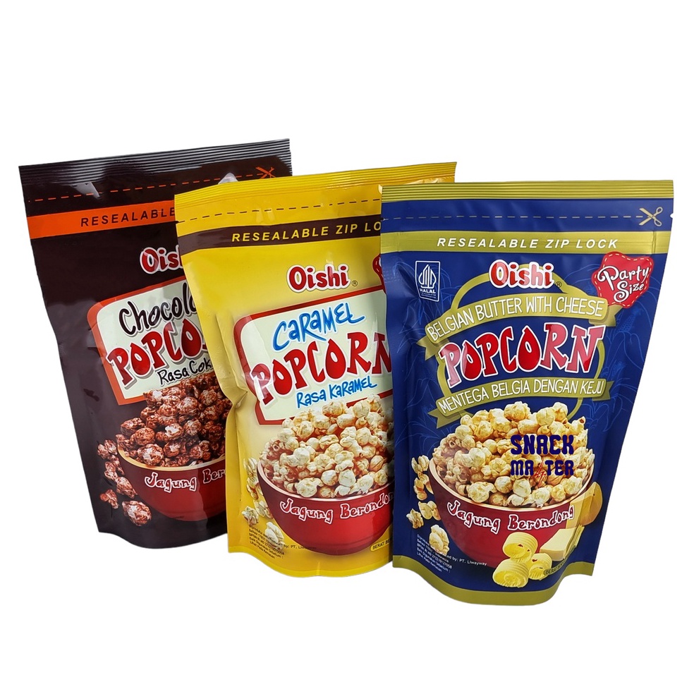 

[✹X95>] Oishi Popcorn Karamel/ Cokelat Pouch - Netto 100 gr Produk Trend