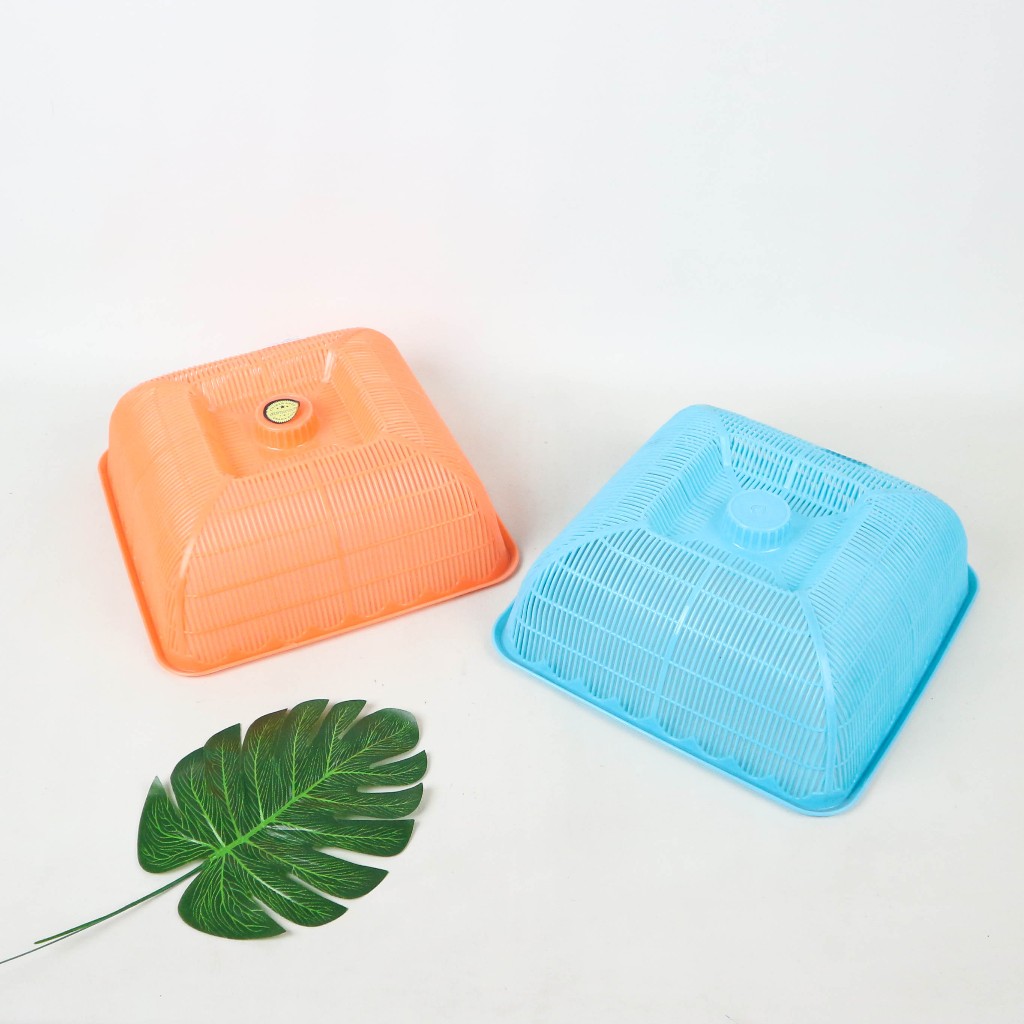 Tudung saji kecil kotak / penutup makanan plastik / tudung makanan - isi 2 pcs