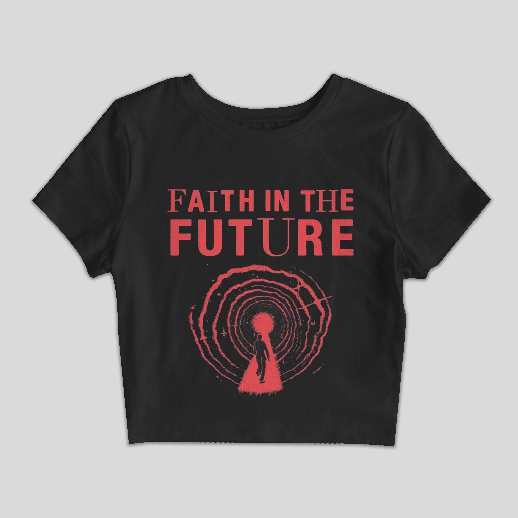 Baby Tee Faith In The Future Vintage Y2K Crop Top Tee