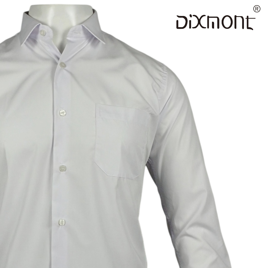 Dixmont Kemeja Putih Polos Pria Lengan Panjang PL00523