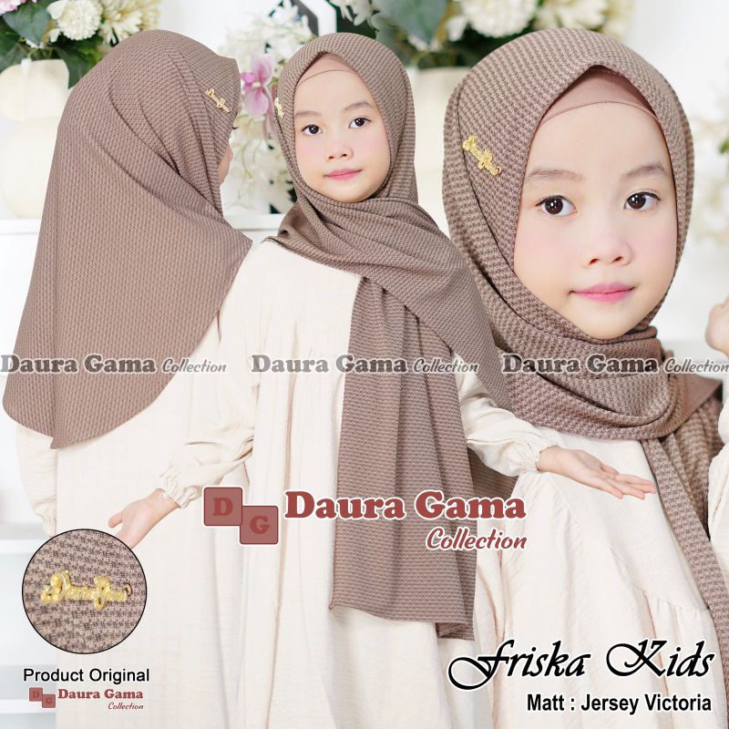 Friska kids daura gama jilbab instan pasmina anak premium
