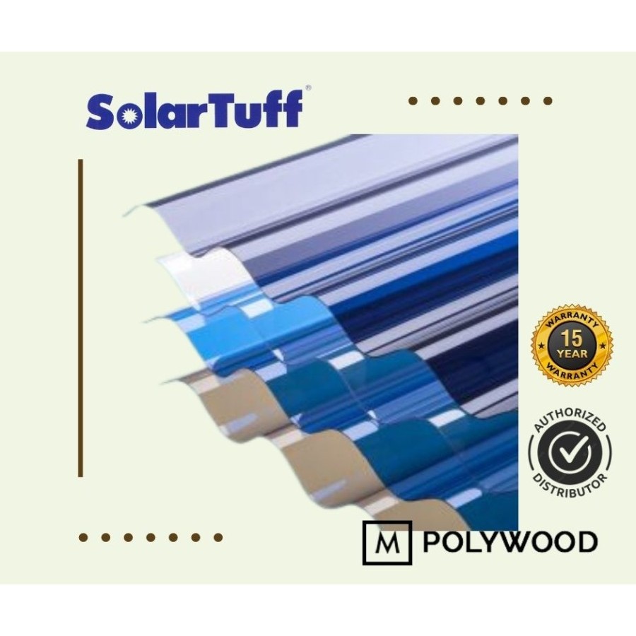 Atap SolarTuff Premium Corrugated Polycarbonate Roofing