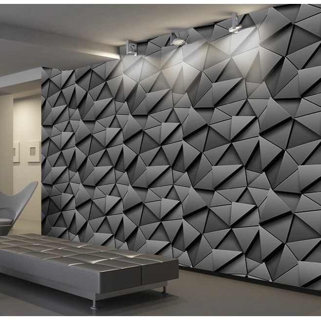 RIRIKSTORE - WALLPAPER DINDING GEOMETRIC ABU 3D