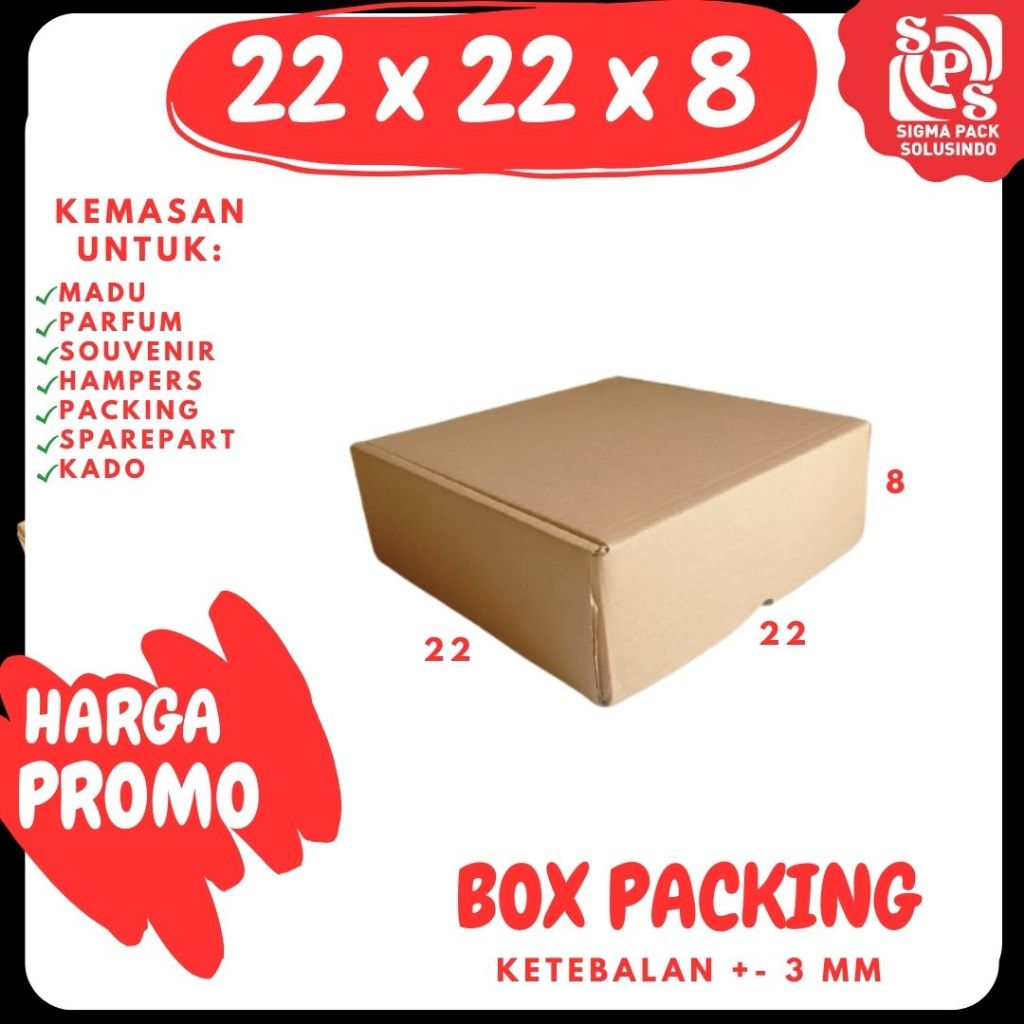 

Box 22x22x8 DC LS cm Kardus/Polos/kemasan/Hampers/Nasi