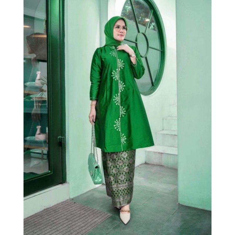 Atasan tunik tafeta bridal payet