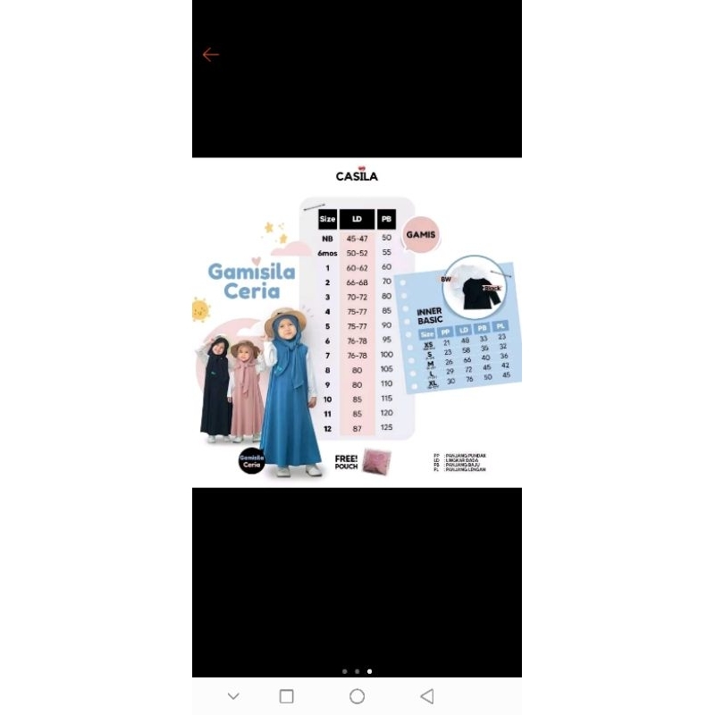 preloved gamis anak/preloved casila