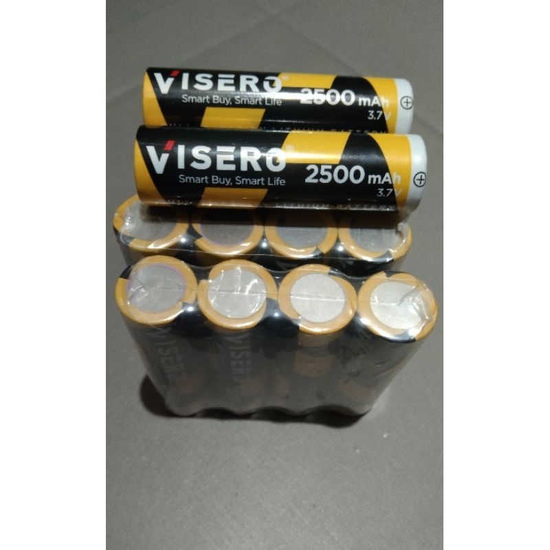 Baterai/Battery Lithium  18650 kapasitas full 3,7 V  2500 Mah VISERO