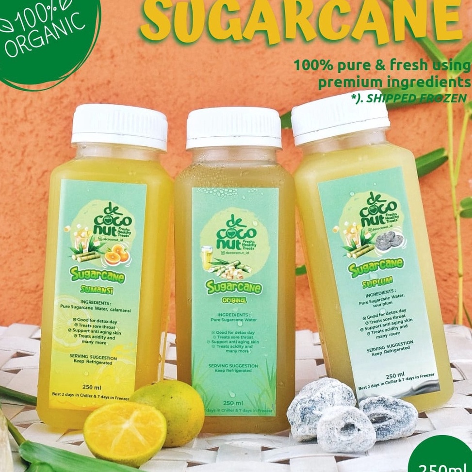 

[COD D896] SUGARCANE 250ML (100% AIR TEBU MURNI) as0sq