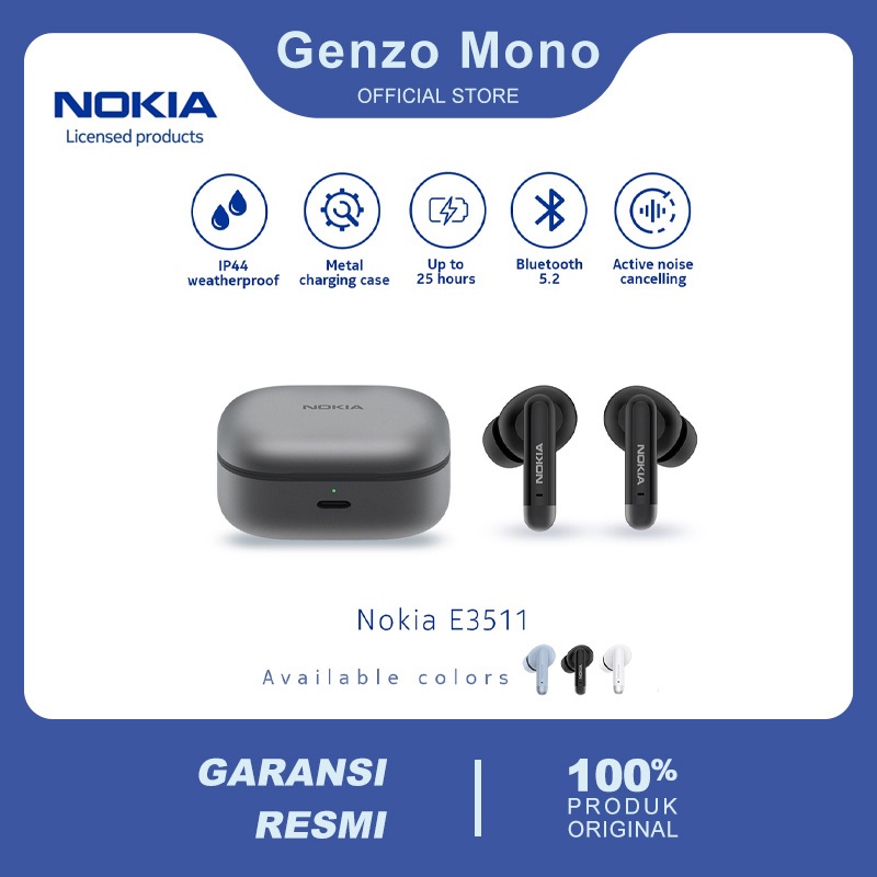 Nokia E3511 ANC True Wireless Earphones TWS Low Latency HD - Biru