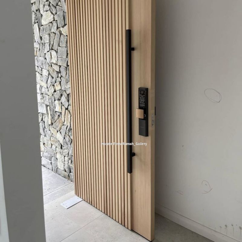 handle pintu gagang pintu kaca stainlis baut tembus kotak 150 cm hitam