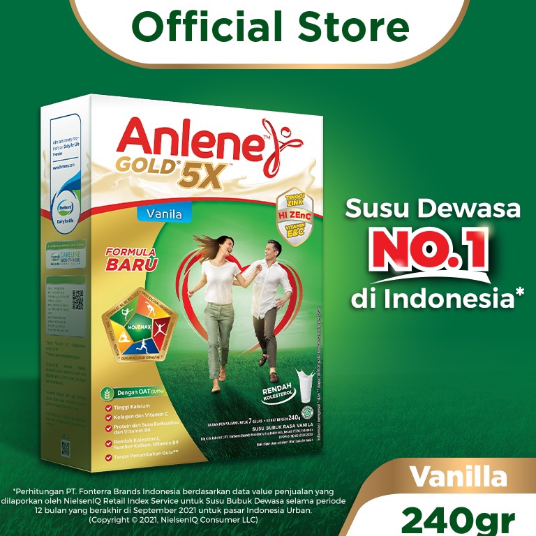 

[COD YF43] Anlene Gold 5X Susu Bubuk Dewasa Vanila 240g - Nutrisi Tinggi Kalsium Untuk Tulang, Sendi, dan Otot Serba Murah