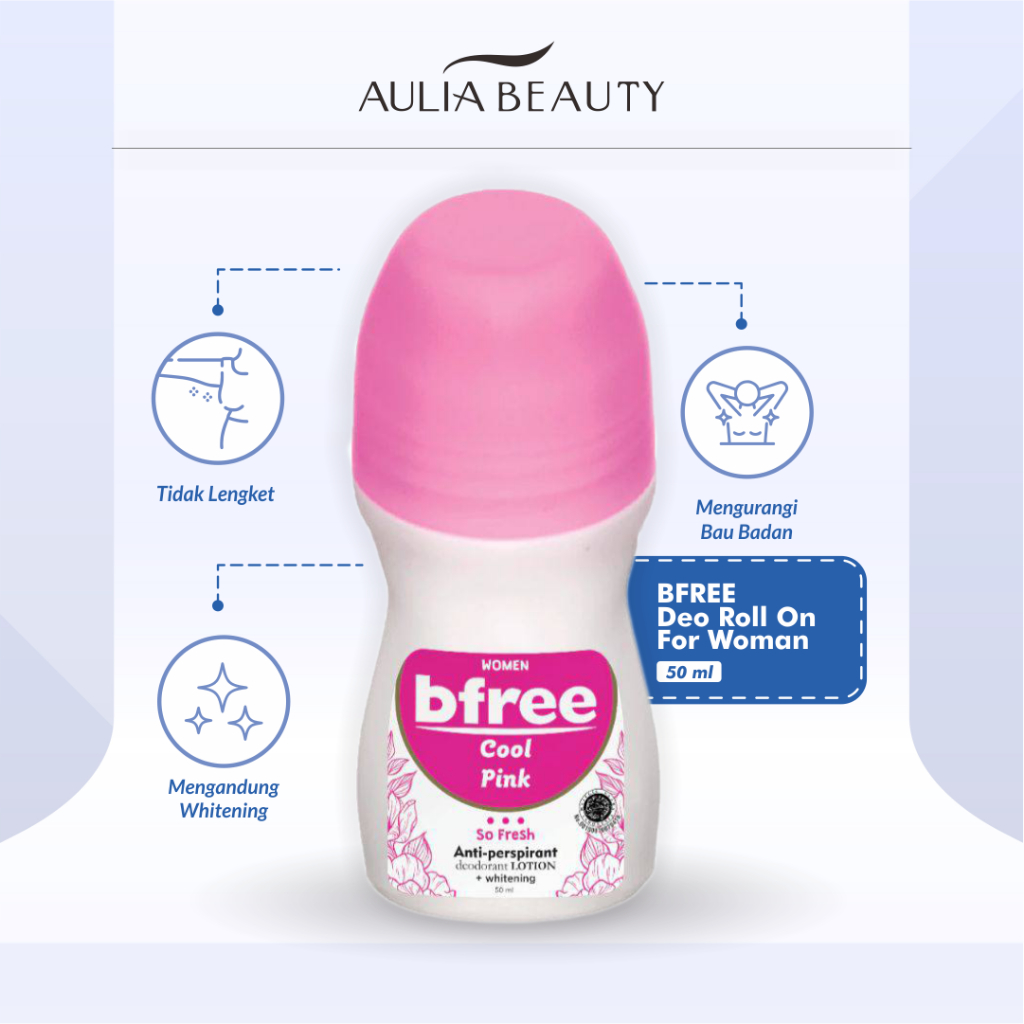 Bfree Roll On For Women Deodorant Pria dan Wanita Alami Mencerahkan Ketiak Tidak Lengket Mudah Diser