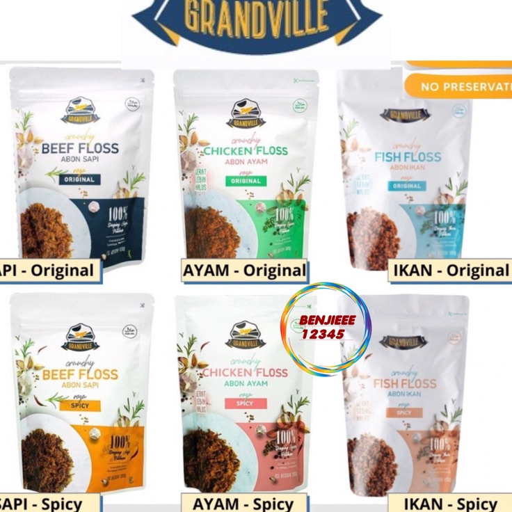 

[KODE 0QDZD] 100% Original Grandville Abon Sapi Ayam ikan fish floss original spicy 100g MPASI Bayi crunchy Beef Chicken Abon Grand Ville anak anak dewasa