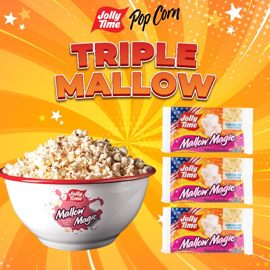 

≛Ready Stock❅ Jolly Time - Paket Triple Mallow (3MM) - Microwave Popcorn -Live M41 ✺