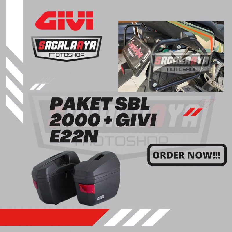 Paket Side bracket Givi Honda Cb 150x dan Side box GIVI E22N