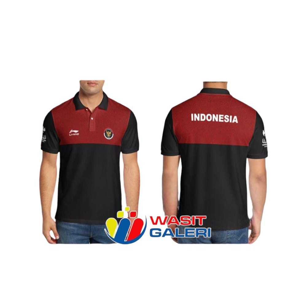 POLO T - SHIRT TIMNAS INDONESIA SEA GAMES 2023 (LI-NING - GARUDA - SEA GAMES 2023 - INDONESIA)