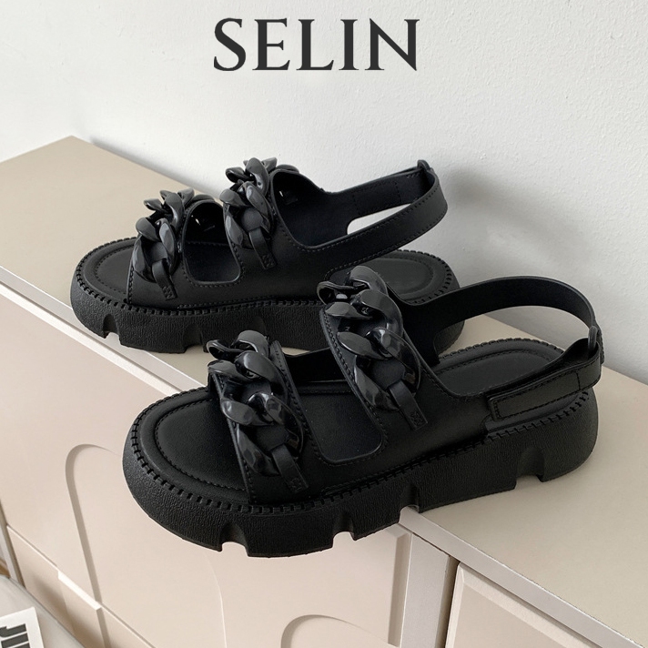 SELIN Sandal Fuji Wanita Korea Premium Sandal Wanita Terbaru Sendal Wedges Tali Jelly Sendal Korea K