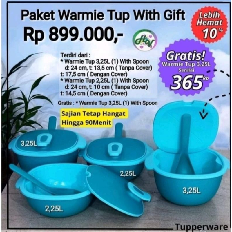 PROMO Tuperware Warmie Tup 4pcs Wadah Saji Bisa di lepas Pasang