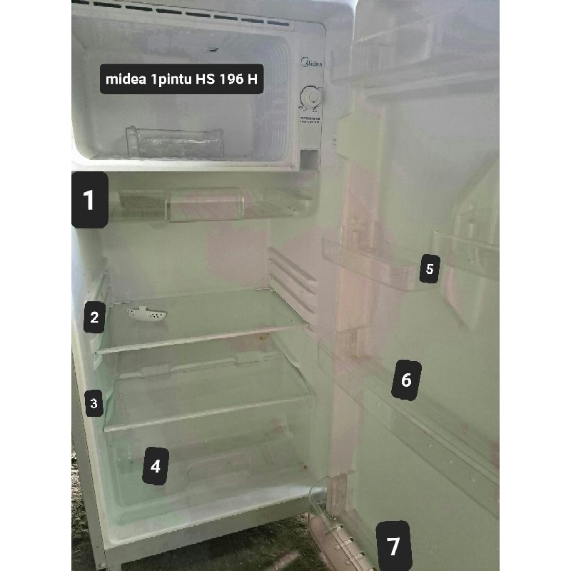 rak kulkas bekas merk midea 1pintu model HS 196
