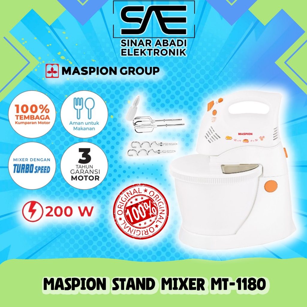[COD] MIXER MASPION MT1180 / MT 1180 / MT-1180 (STAND MIXER) GARANSI RESMI 100% ORI
