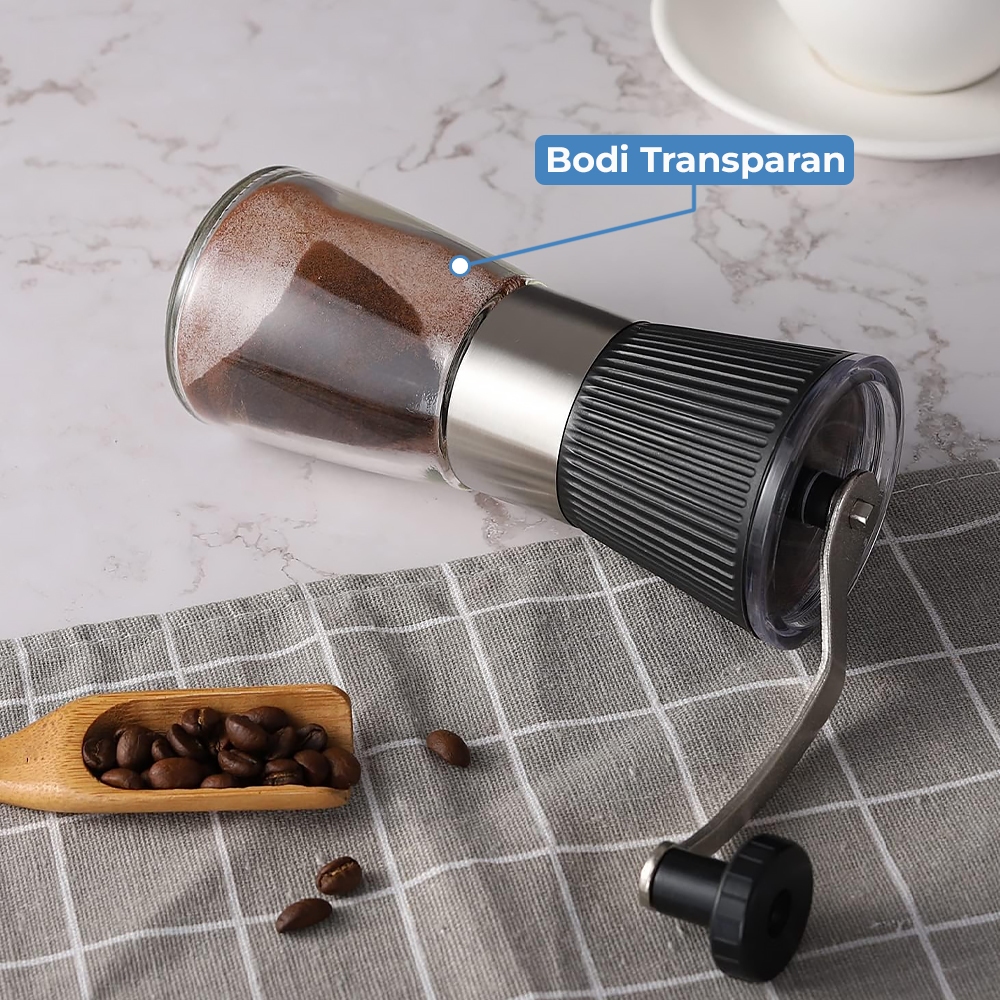 MP HOMADISE Alat Penggiling Kopi Manual Coffee Grinder - CF012 - Black DealMedan