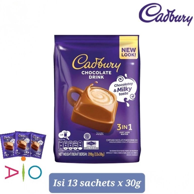 

72 Cadbury Hot Chocolate Drink 3in1 Malaysia ( 13 Sachet ) sdmod