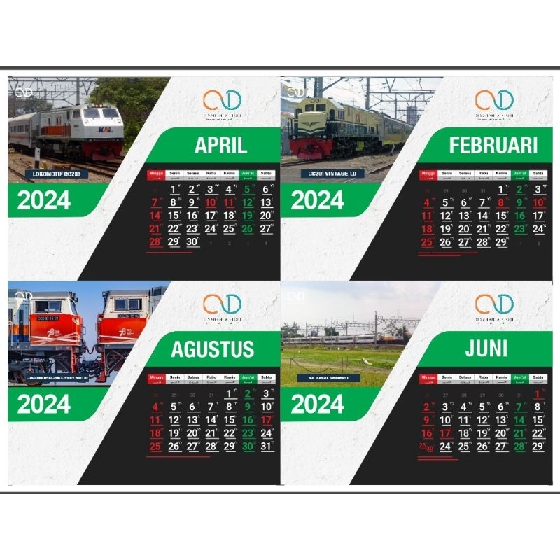 

Kalender Meja 2024 seri Kereta Lokomotif