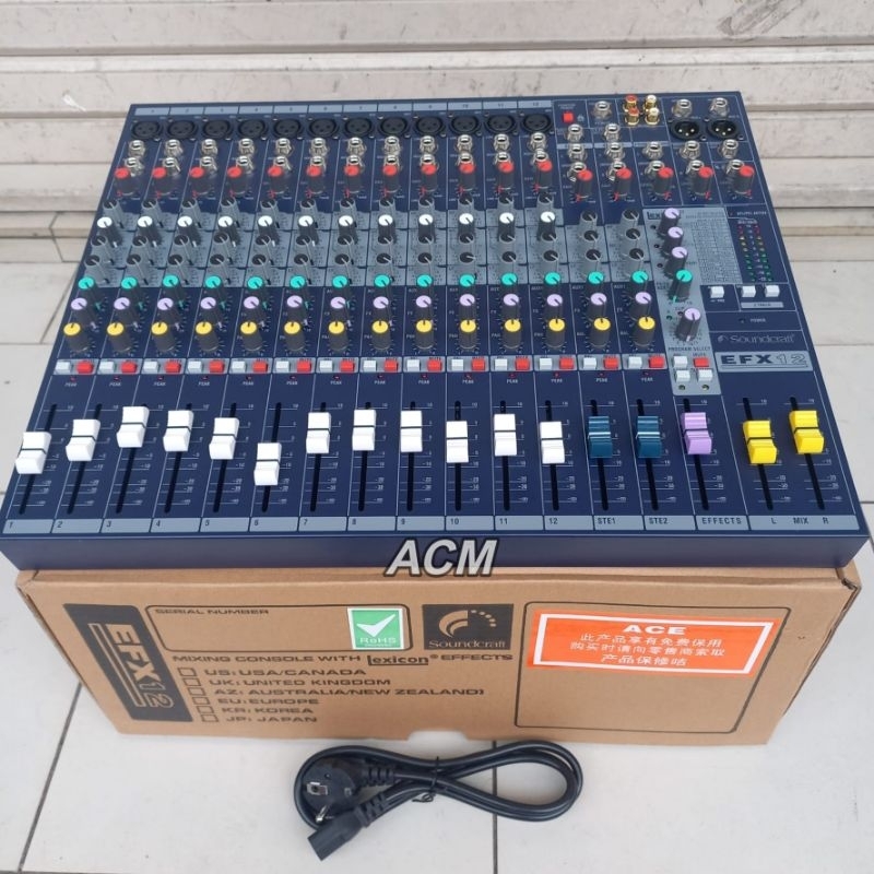 MIXER SOUNDCRAFT EFX12 MIXER 12 CHANNEL EFX LEXICON EFX 12