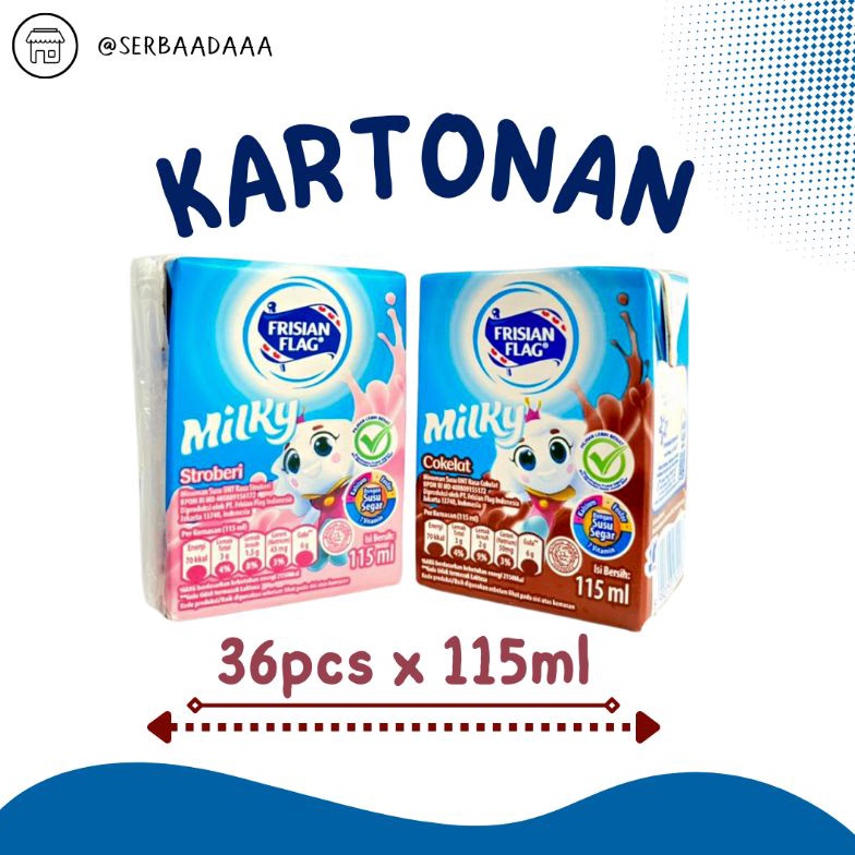 

[♝G99/] Frisian Flag Milky UHT 115 × 36 Pcs | Kartonan Promo Besar