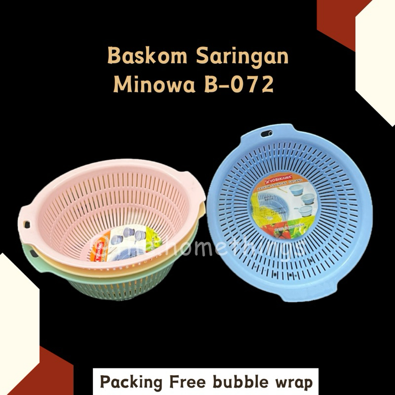 BASKOM SARINGAN MINOWA B-072 / BOWL SARINGAN BULAT YOSHIKAWA B-072 / BASKOM SARINGAN PLASTIK / BASKO