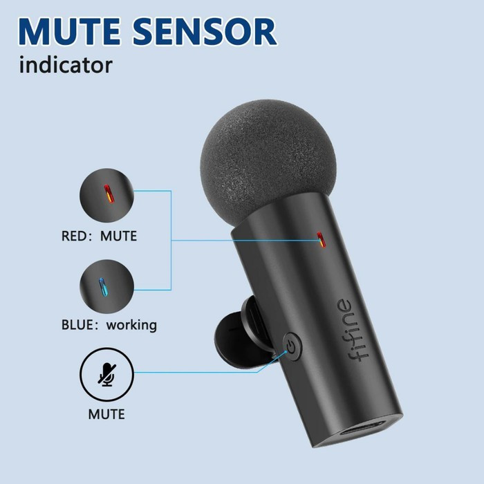 WIRELESS MICROPHONE LAVALIER MIC FIFINE M6 FOR SMARTPHONE HANDPHONE