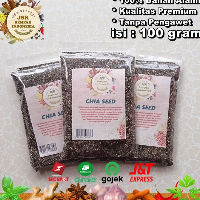 

[COD T972] CHIA SEED MEXICO ORGANIC ASLI ISI 100 GRAM KUALITAS PREMIUM JSR REMPAH 88