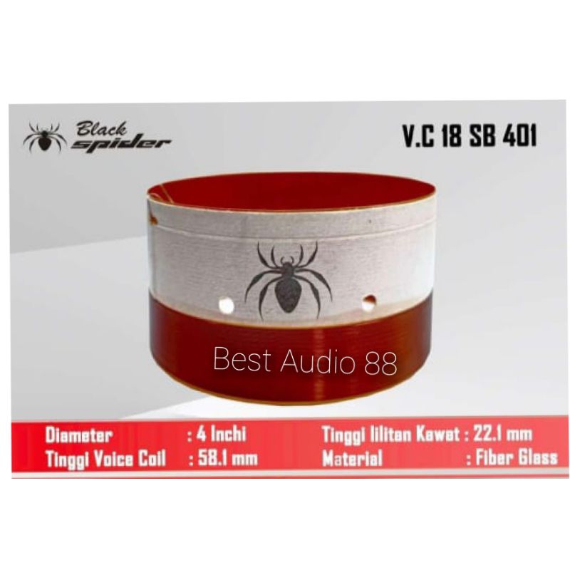 Spul spol spool speaker 18inch 18 inch  Black Spider  BS 18SB401 18 SB401 voice 4inch 99.2mm