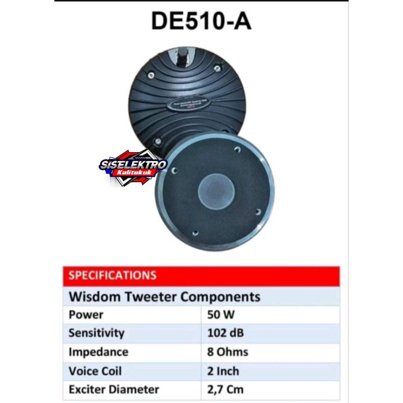 Driver Tweeter WISDOM DE510A DE510B