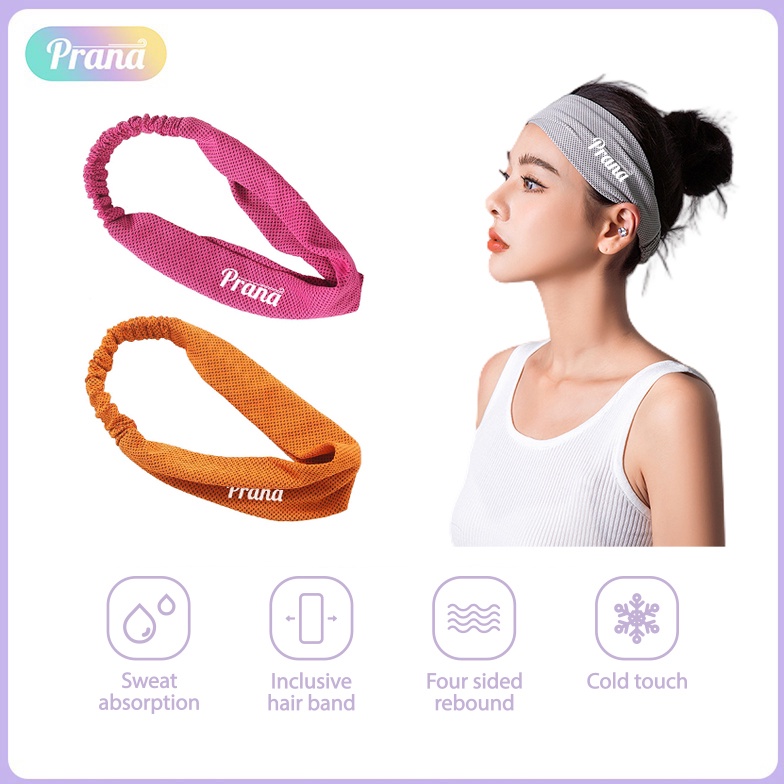 Best S3ller PRANA Sport Hair Band Elastis- Ikat Kepala Olahraga Yang Te Sejuk, Lebar Ikat Kepala Ola