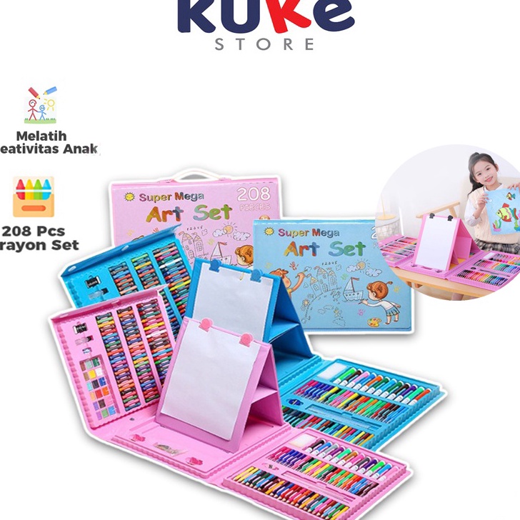 

✣Laris➩ KUKE Crayon SET 208 PCS CRAYON FULL SET 208PCS PERALATAN GAMBAR LUKIS PENSIL WARNA 1 SET COLOURING PENSIL I73 ✼