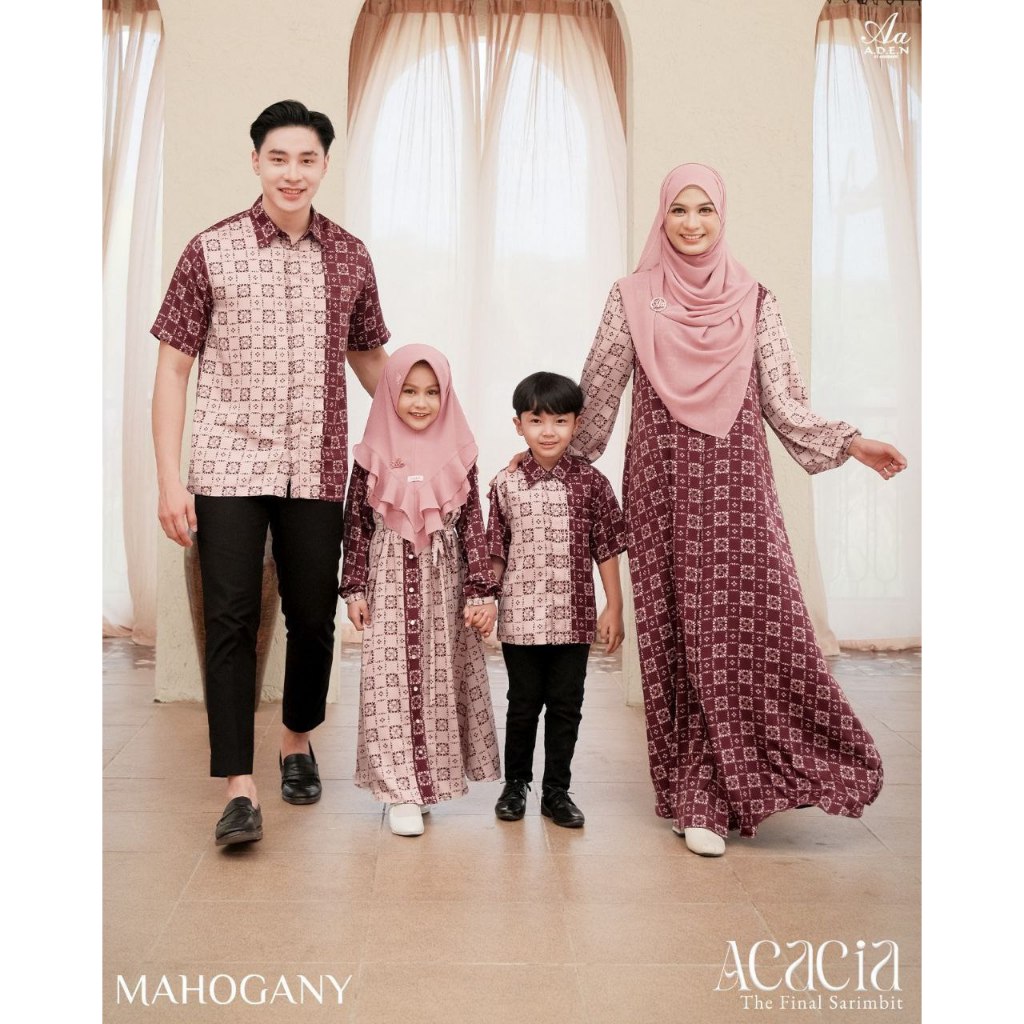 Sarimbit Acacia by Aden family set lebaran 2024 batik couple muslim gamis koko anak dewasa (pre order)