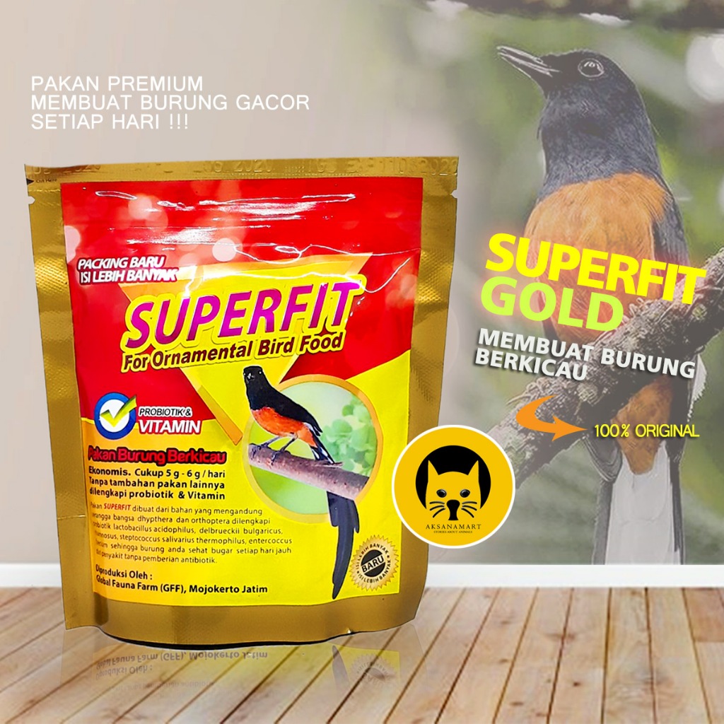 Superfit Gold Pakan Protein Voer High Burung Murai Anis Cililin Kacer Ciblek dll