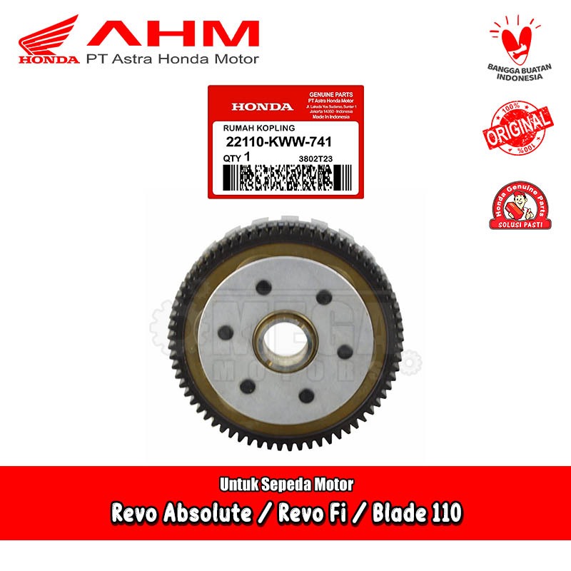 Rumah Kopling Dapur Klos Honda Blade Revo Absolute Fit 110 Karbu Fi Original AHM 22110-KWW-741