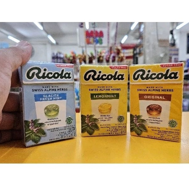 

ED 02.26 PACK - PERMEN RICOLA BOX ORI / MENTHOL / LEMON MINT - PELEGA TENGGOROKAN