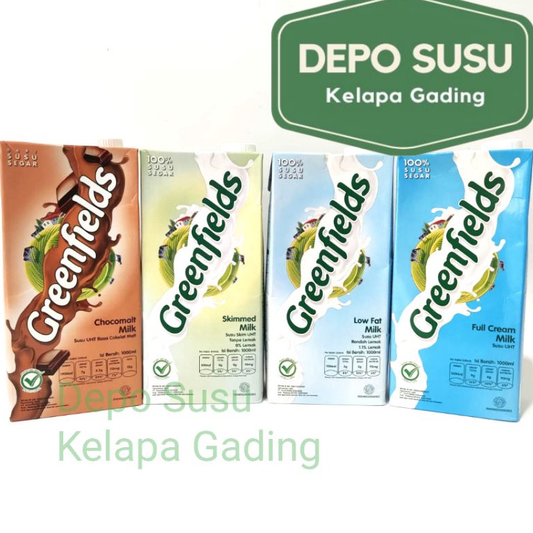 

Terk1n1 Susu Greenfields UHT 1 liter All Varian | Greenfield Coklat Full Cream Low Fat Skim Harga Baru